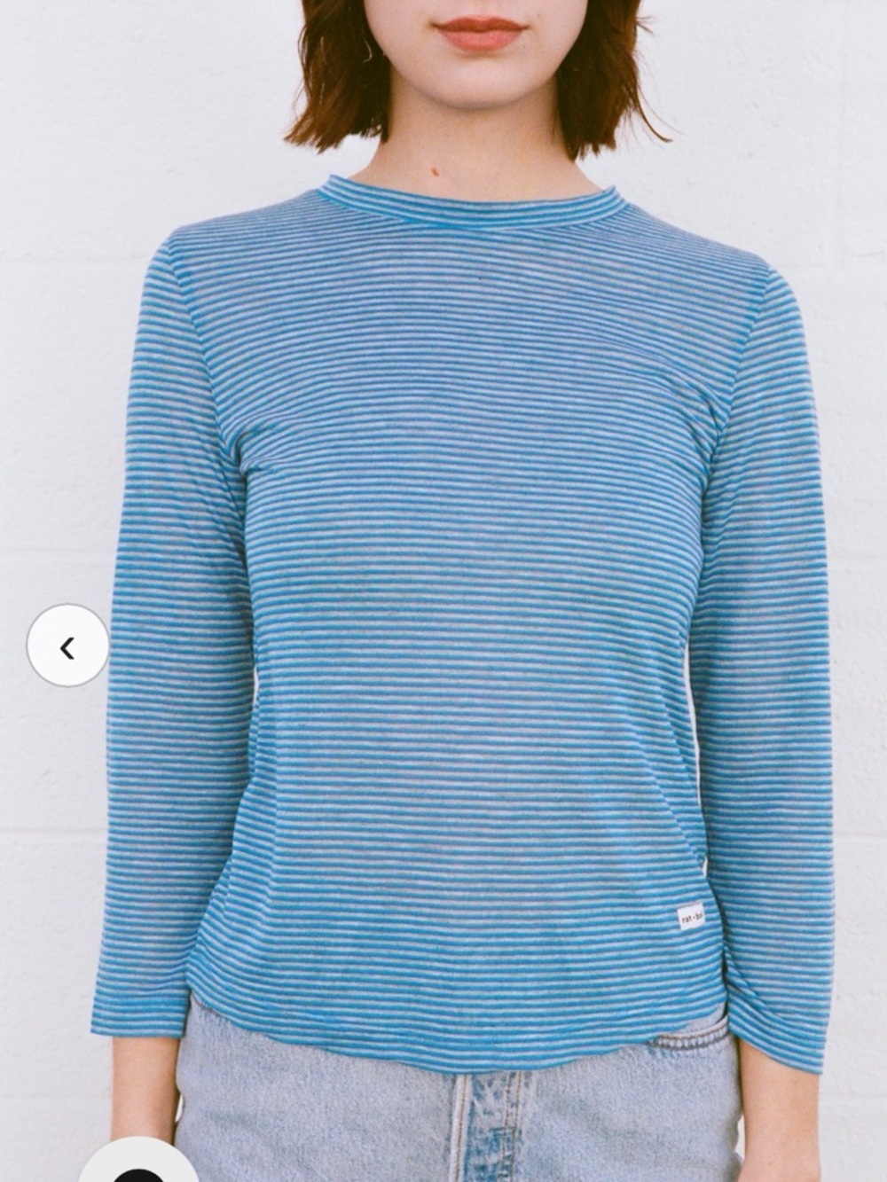 Rat Boi NWT Striped 3/4 Sleeve Crewneck Top